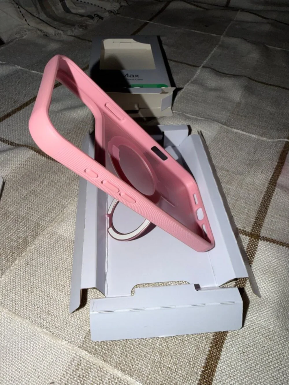 Pink/Frosted Clear, Onn MagSafe iPhone 17 Pro Max Case with Rotating Kickstand